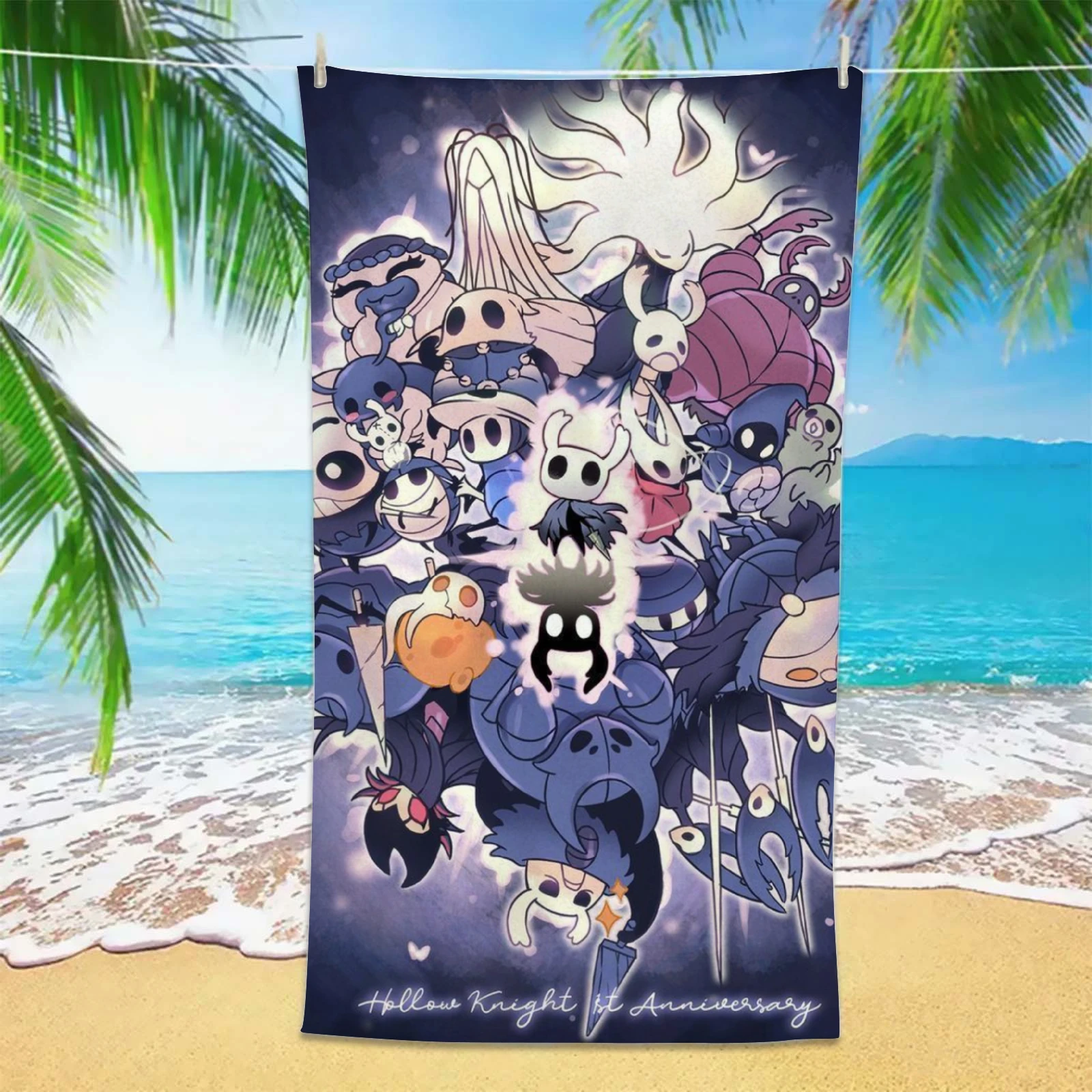 H-Hollow K-Knight Beach Towels Game Bath Towels Absorbent Quick-Drying Soft Yoga Swimming Outdoor Cartoon Towels Birthday Gifts
