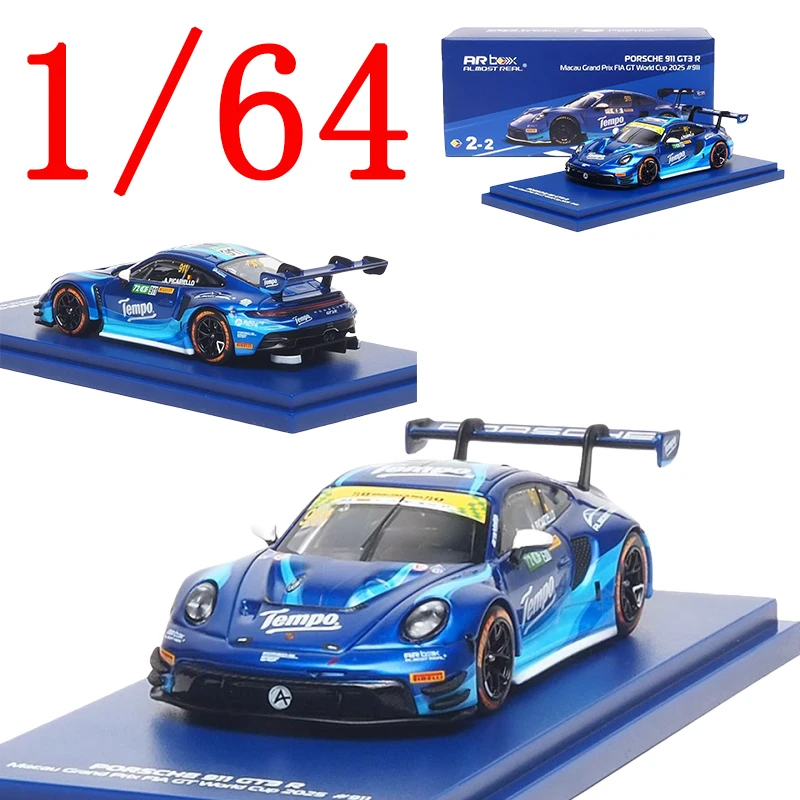 

AR Diecast 1/64 Scale Porsche Alloy Model Cars Porsche Macau Grand Prix 911 GT3 R 2025 Collectible Play Vehicles Christmas Gift