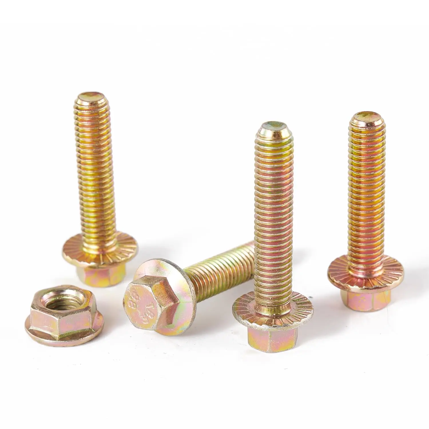 40 قطعة M8 x 25/30/35/40 مللي متر متري شفة مسدس الترباس مع مجموعة متنوعة الجوز ، سبائك الصلب الصف 8.8 ، الأصفر الزنك مطلي #2