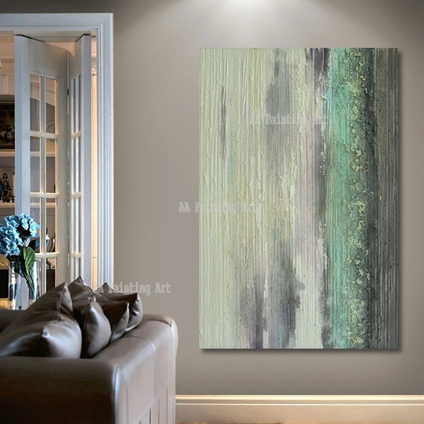 

Abstract Green Design 100% Hand-painted Oil Painting Unframed Living Room Decorative Textured Wall Art Canvas Pieces For Hotel