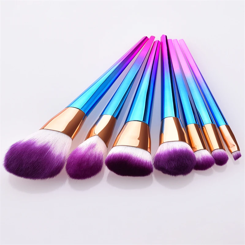 7 pcs/set/ Fashion and delicate super Soft flexible easy to color gradient-handle cosmetic brush