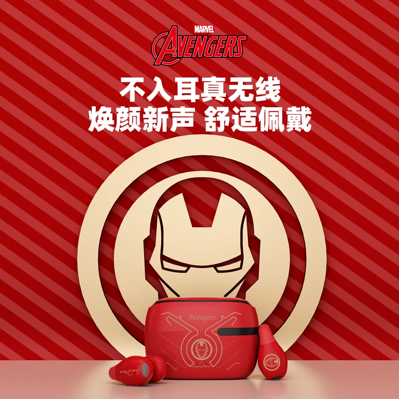 Disney QS-T10 Marvel TWS Bluetooth Headphones 5.3 Wireless Ear Hook Earphones HiFi Sound Long Standby Clip Touch Control Earbud