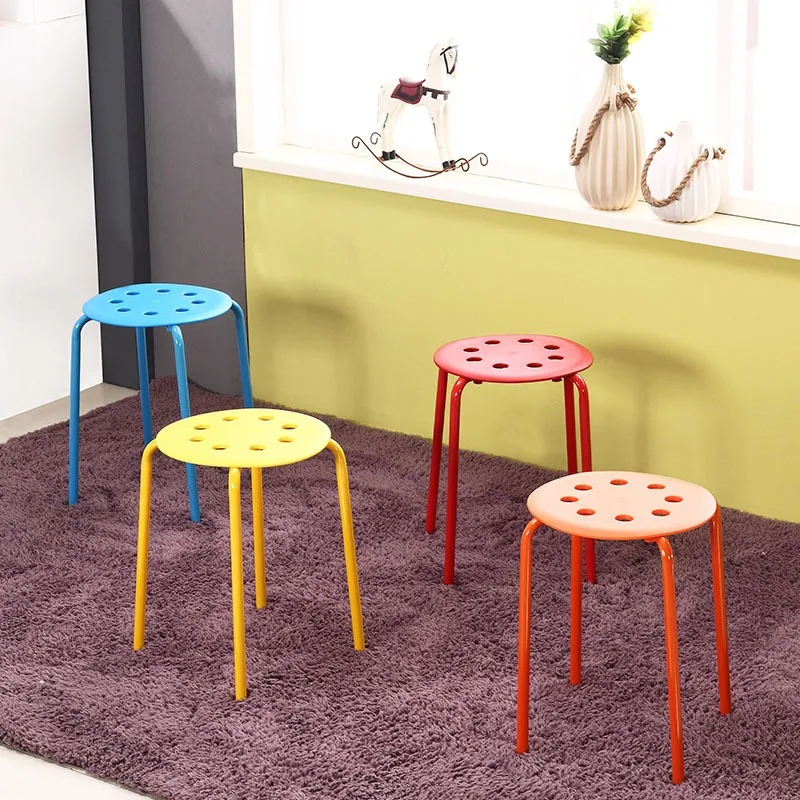 Leisure Plastic Chair Light Luxury Household Stacking Stool Living Room Chairs Light Weight Dining Chair Modern Room Furniture