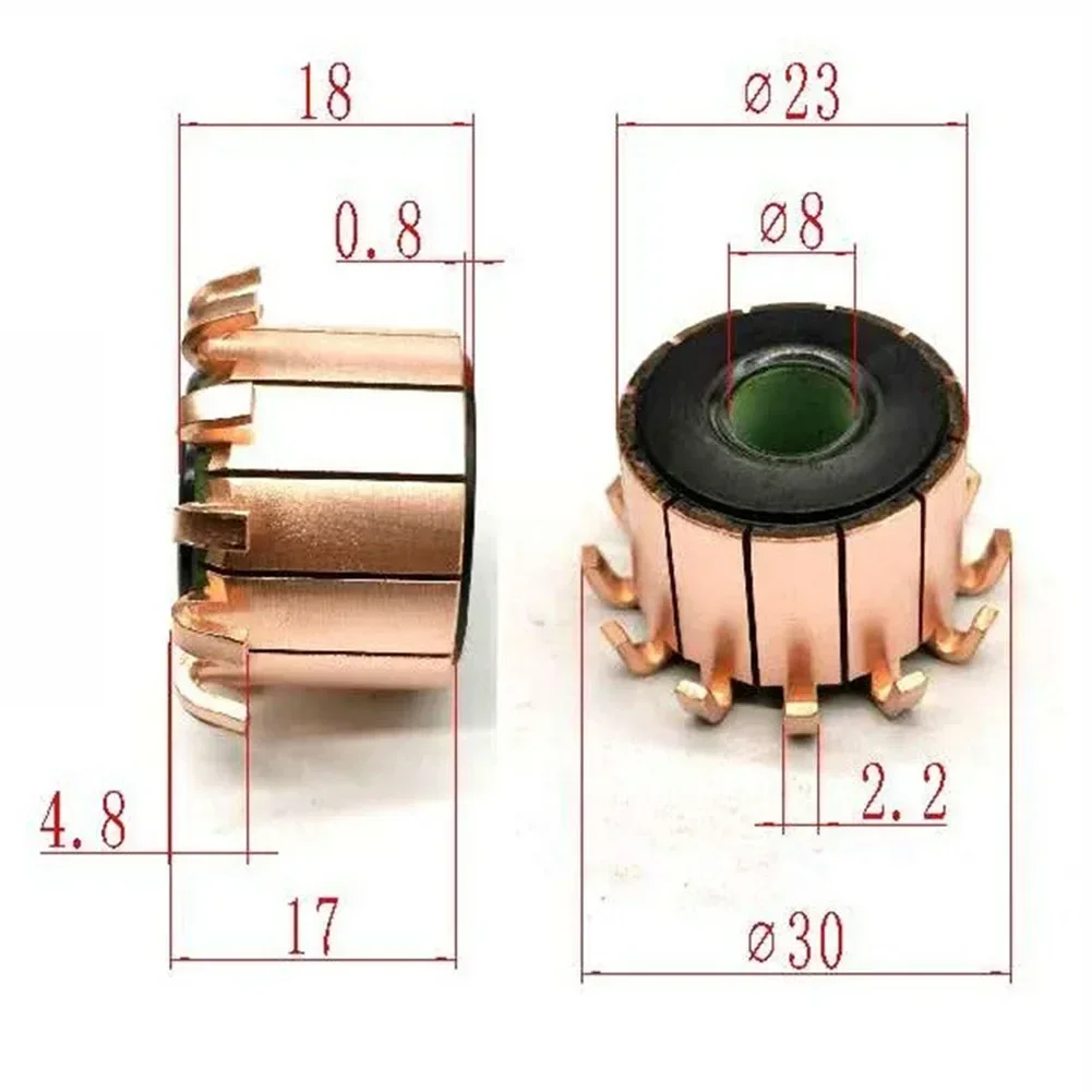 1PC 23X8X17Mm 12P Teeth Copper Hook Type Electrical Motor Commutator CHY-3389-12 Copper Hook Type Electrical Motor Commutator