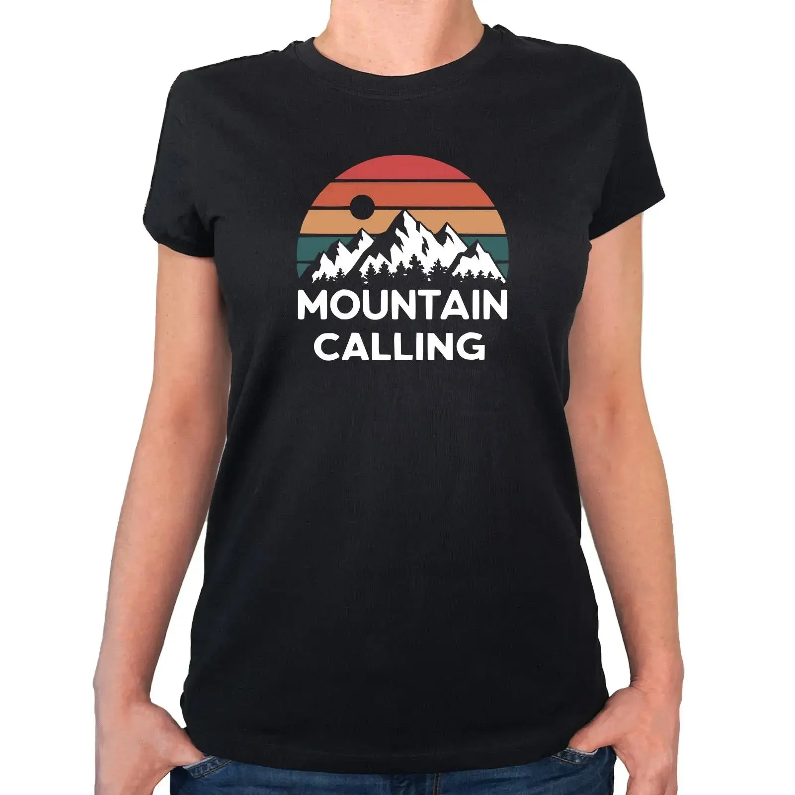 Damen T Shirt Mountain Calling Berge Geschenkidee Geschenk Präs vintage Washed designer clothes homme Versatile