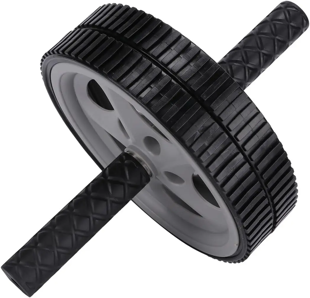Portable Dual Wheel Ab Roller Wheel for Abdominal Exercise Core Trainer with Non-slip Handles for Home Gym Office Fitness Workou