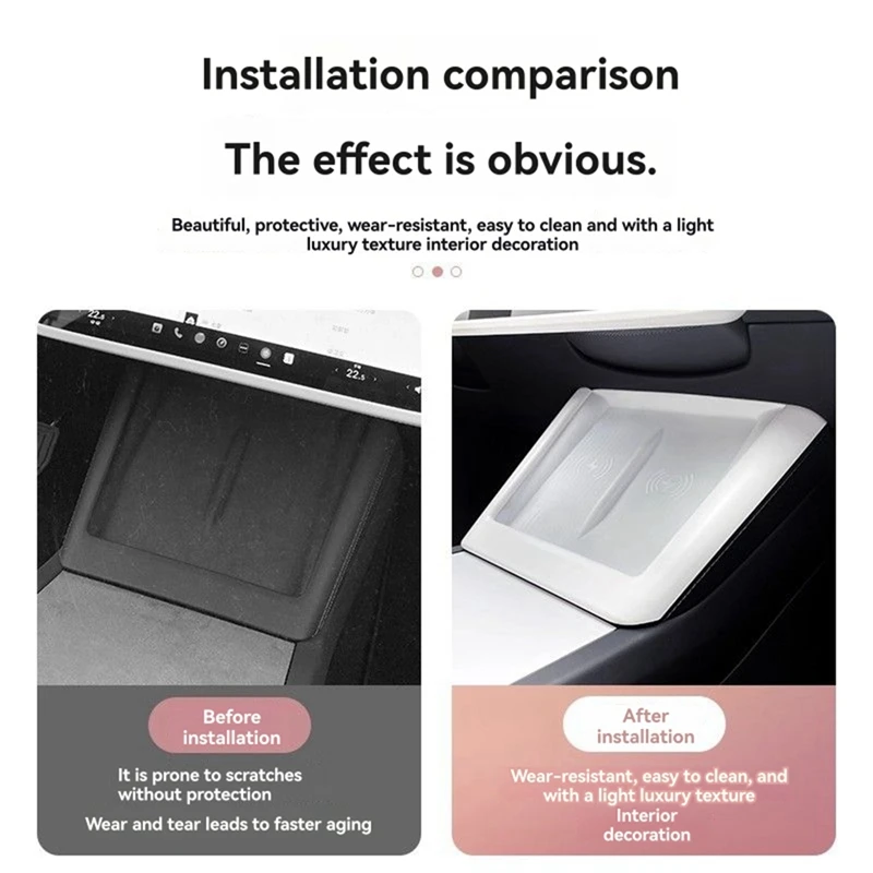 Super vente pour Tesla Model Y/3 Highland Juniper : Garniture de console centrale avec chargeur sans fil et accessoires de protection intérieure.