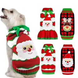 Striped Dog Sweater Dress Winter Knitted Pet Dog Skirt Puppy Coat Dog Warm Clothes Labrador Jacket Costume for Small Large Dogs