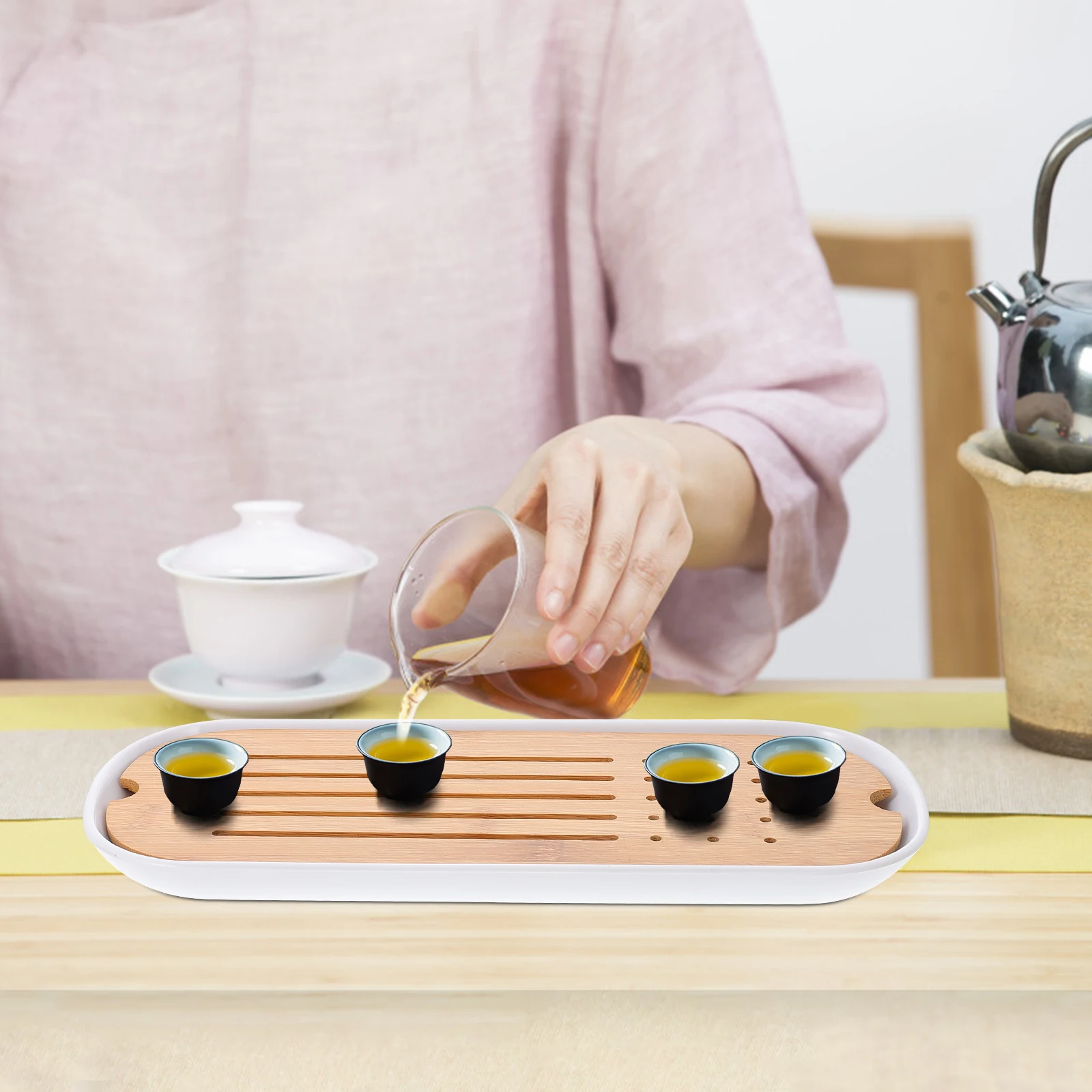 

Draining Tray Tea Ceremony Beautiful Practical Home Kitchen Bar Accessories Versatile Cup Plate Office Desktop Household