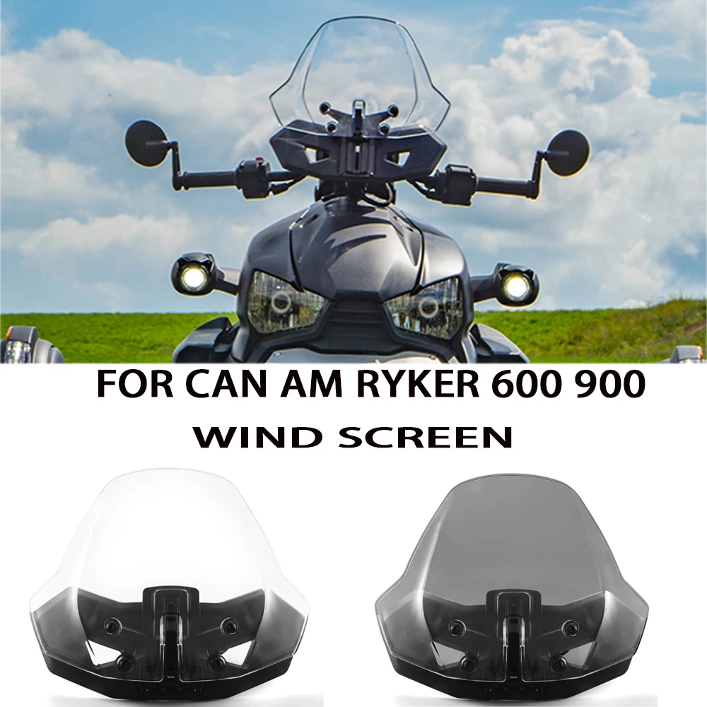 For Can Am Ryker 600 900  Sport & Rally Edition All Models Adjustable Front Windshield Hard Coated Windscreen  Accessories