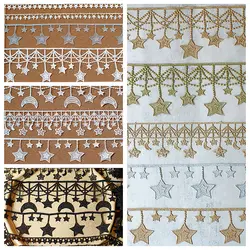 16 Colors Stars Moon Design Embroidery Lace Trim Costume Dress Decoration Sewing Lace 5 Meters