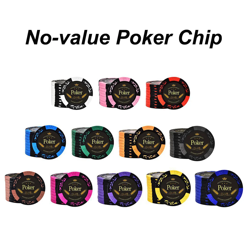 10PCS Clay Poker Chips No Face Value Texas Hold\'em Poker Chip Coins Multi-coloured Gaming Entertainment Coins Bonus Scoreboards