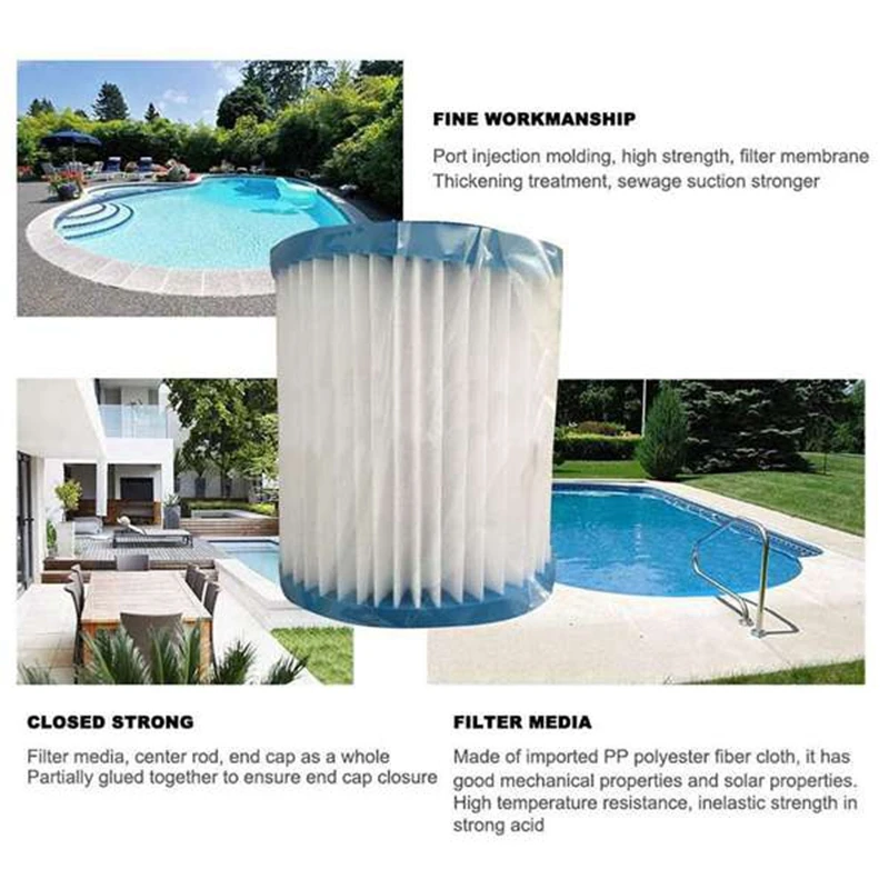 8 Pcs Swimming Pool Filter 300 Gallon Filter Cartridge,Swimming Pool Pump Filter Cartridge HS-630,For Pool Filter Pump