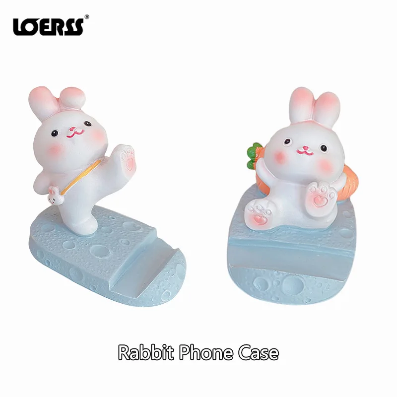 

LOERSS Lovely Mobile Phone Holders Animal Lazy Bracket Mini Home Phone Stands Resin Kawaii Ornaments Holder for Phone Tablet