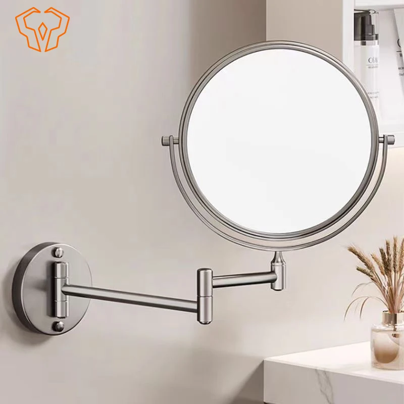 

Bathroom Telescopic Makeup Mirror No Punching Mirror Beauty Magnification Folding Wall Hanging Hotel