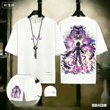 

2026 new Dragon Ball Z Ultimate Buu Graphic Tee And Shorts Two Piece Set Men's Casual Summer Outfit Streetwear