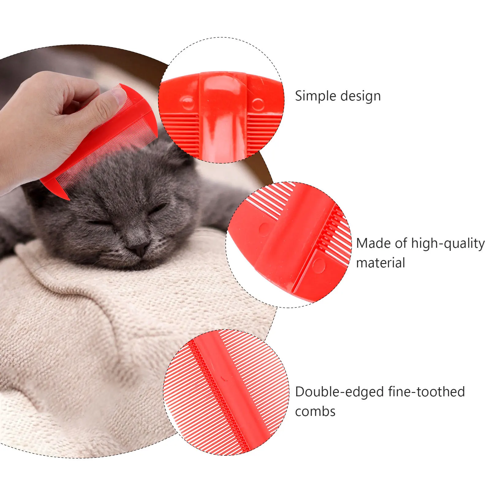 

12Pcs Double Edged Fine Toothed Combs Brown Plastic for Wet Dry Hair Removal Anti Static Flea Comb Fine-Toothed Comb