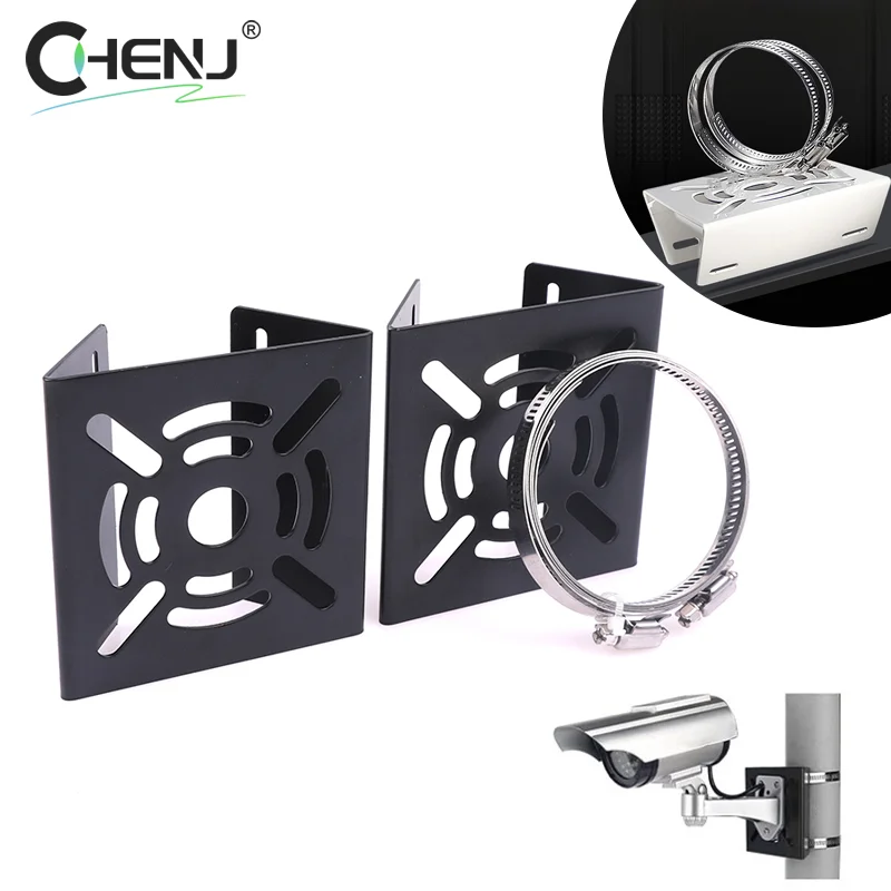 Light Pole Mount Holder Small Universal Joint Pole Column Holding Monitoring Bracket Camcorder Back Stand Iron Hoop Plate