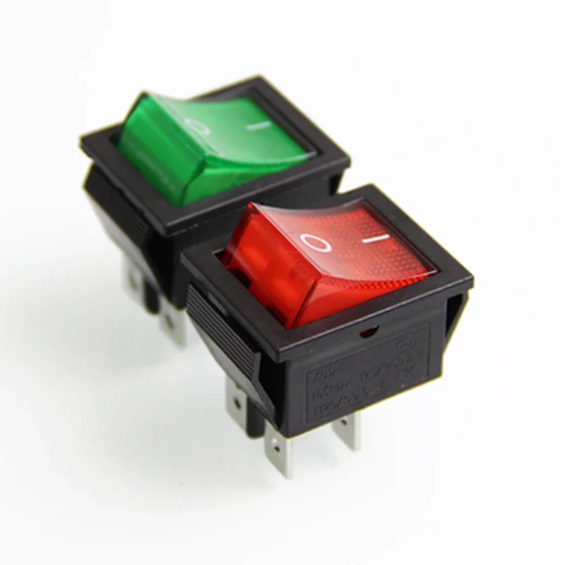 Push Button Rocker Switch 2/3/4/6 Pin Position 250V Snap-in Light On Off On Smart Eletronics Switches Waterproof Cap Cover Led