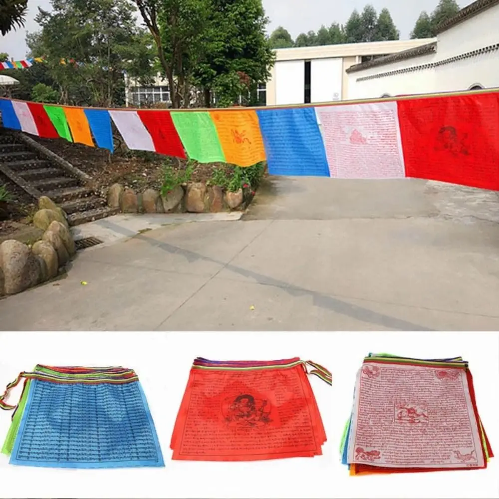 Scene Layout Buddhist Supplies Artificial Silk Tara Heart Curse Banners Flags Garden Flags Religious Flags Prayer Flag