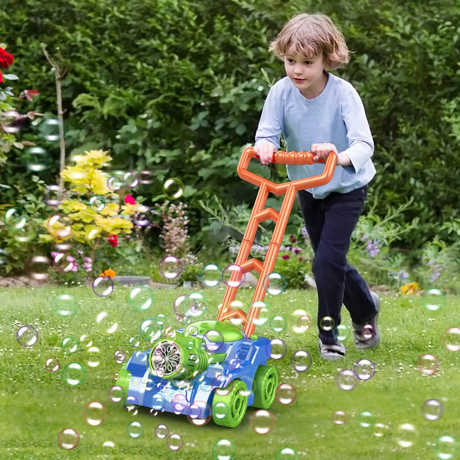 Máquina automática de burbujas de jabón, cochecito, andador, juguetes para niños pequeños, fabricante de burbujas eléctrico, juguetes de verano al aire libre, regalo para niños