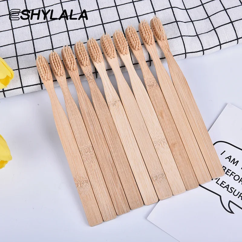 

10 шт./оральная зубная щетка с низким содержанием углерода для здоровья, защита окружающей среды, бамбуковый уголь