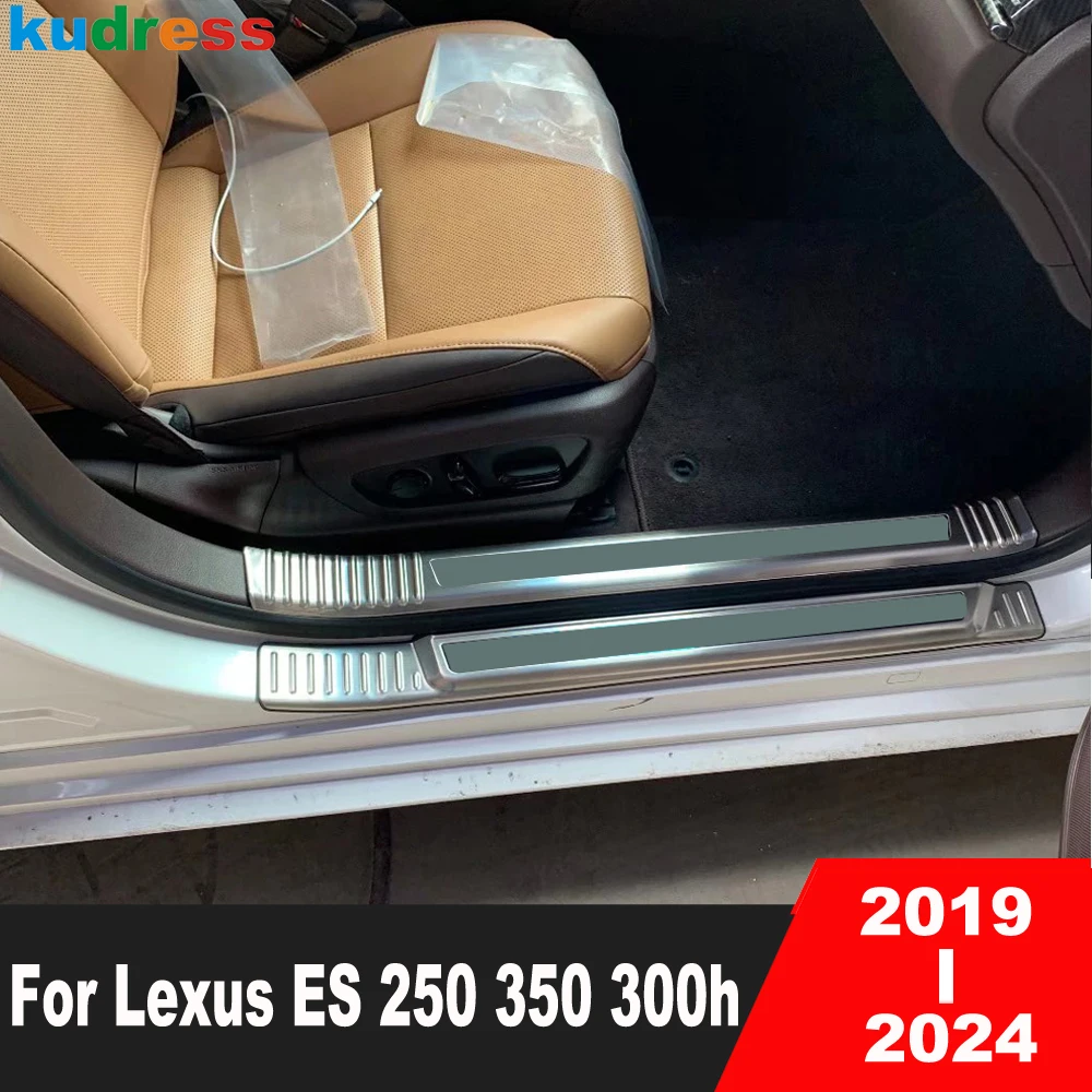 For Lexus ES 250 350 300h 2019 2020 2021 2022 2023 2024 Steel Car Inner Outer Door Sill Scuff Plate Pedal Cover Trim Accessories