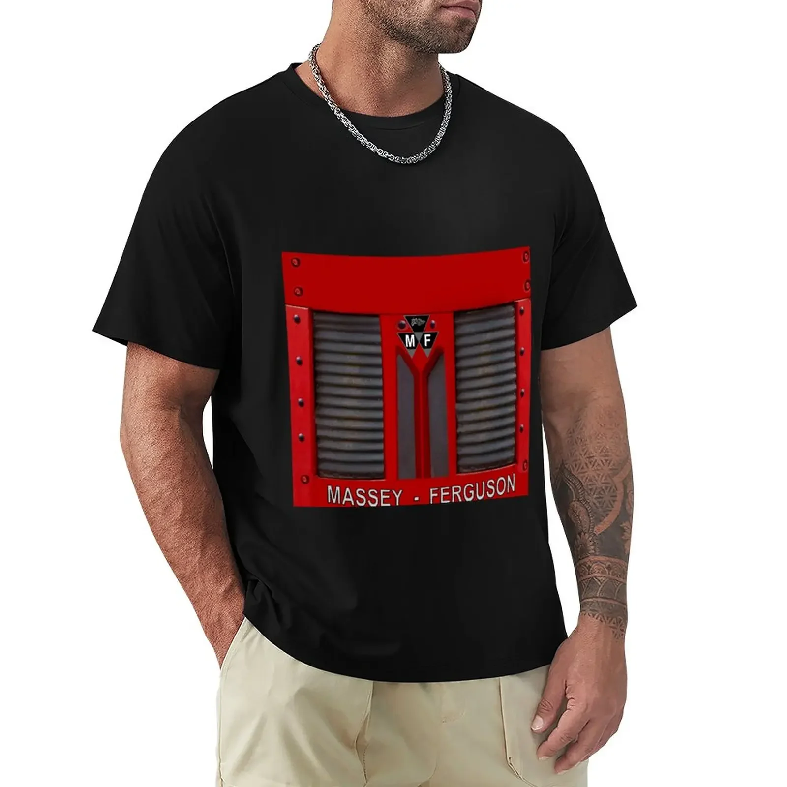 Massey Ferguson grill, T-Shirt Aesthetic clothing vintage t shirts for men cotton Cotton Luxury brand vintage oversized