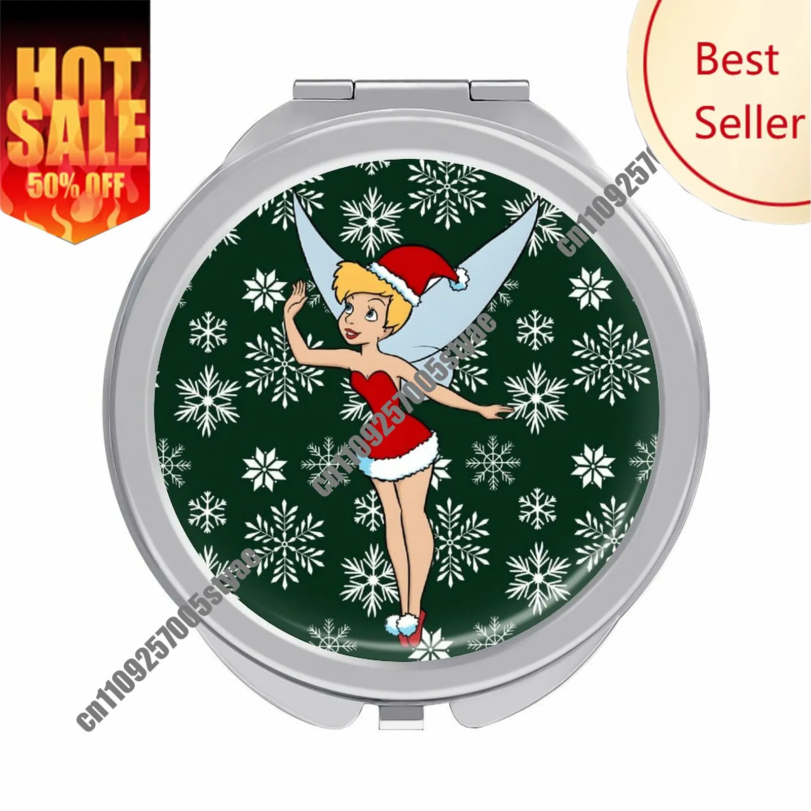 

Tinker Bell Makeup Mirror Disney Cartoon Custom Mirror Design Your Photos Logo Text Portable Travel Holiday Parties Souvenir