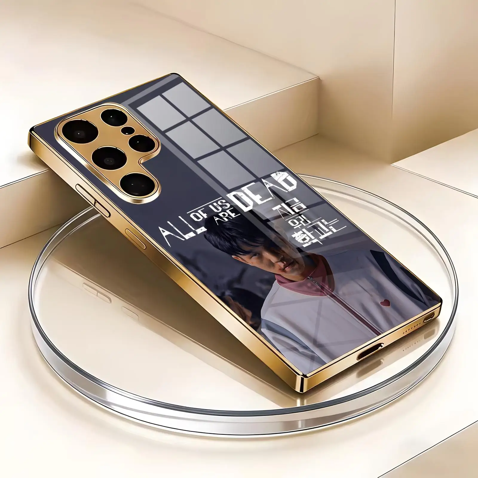 Phone Case For Samsung S26 S25 S24 S23 S22 S21 Plus Ultra Note20 Electroplated glass Phone Case All of Us Are Dead