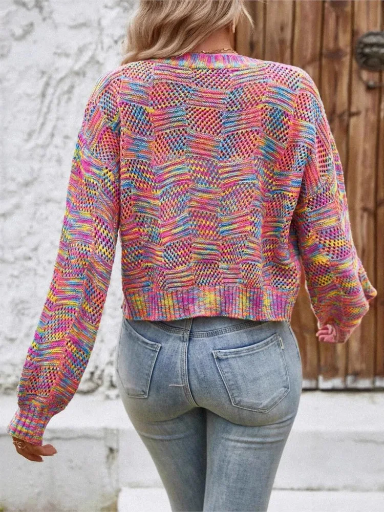 Sweater women's fluffy women's chic retro cardigan versatile atmosphere home jacket 3