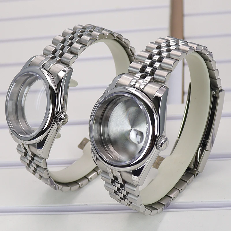36mm/39mm Luxusgehäuse für NH35 NH36 NH38 Miyota 8215 Uhrwerk, Uhrengehäuse mit Saphirglas, Oyster/Jubilee-Armbandteile, 28,5mm Zifferblatt – Detail 5