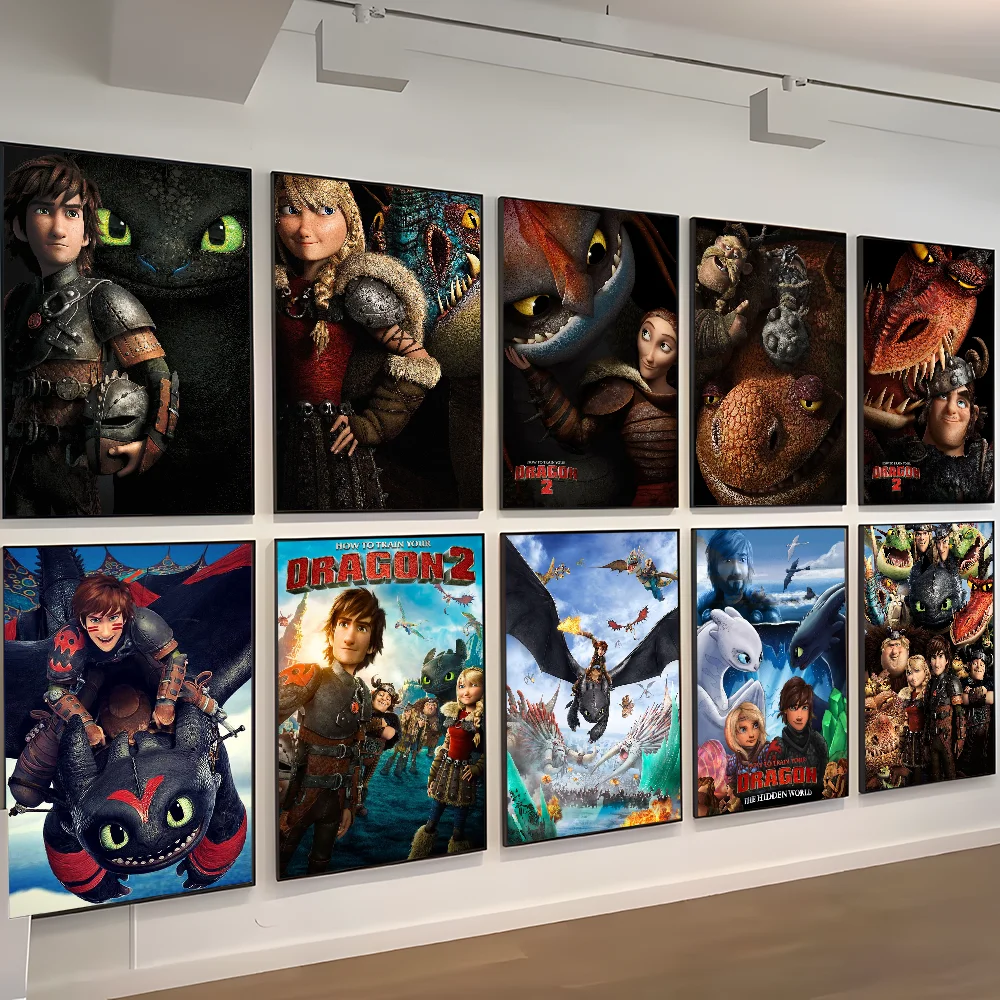 Pósteres clásicos Vintage de cómo entrenar, película Y-Your-Dragones, arte de pared de calidad HD, carteles Retro para decoración de pared de habitación del hogar