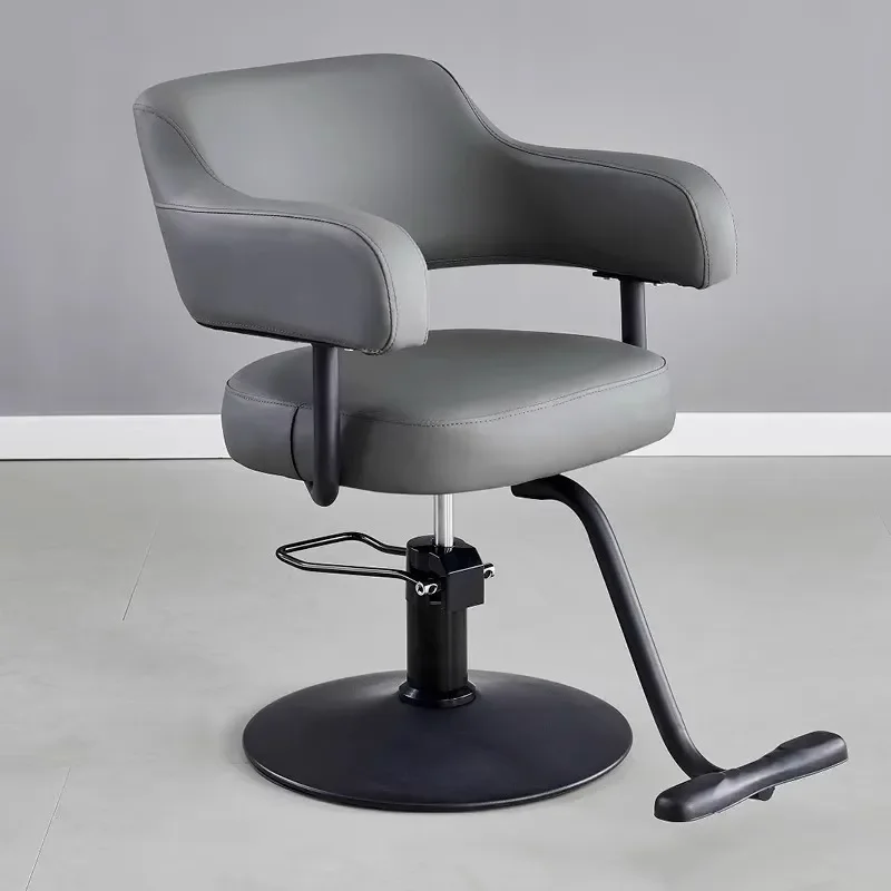 Stainless Steel Hydraulic Barber Chair Rotating Lifting Hair Cutting Salon Chair for Beauty Shop Professional Styling Seat