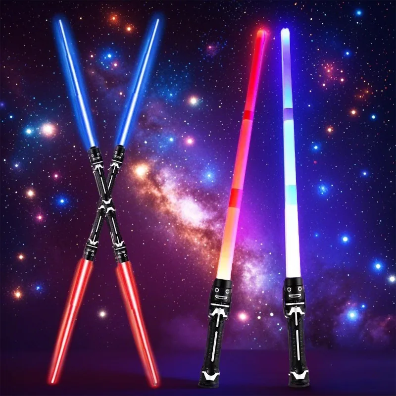 Лазерный меч, световой меч, красный и синий, двойная сабля, Rave Transformation, детские подарки, косплей, оружие для мальчиков, крутая мигающая игрушка, аниме