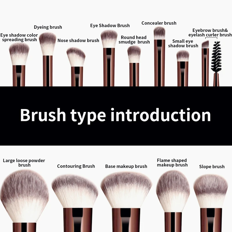 13PCS Makeup Brush Set Foundation Concealer Powder Eyeshadow Blush Brush Kabuki Blending Cosmetic Beauty Tool for Face
