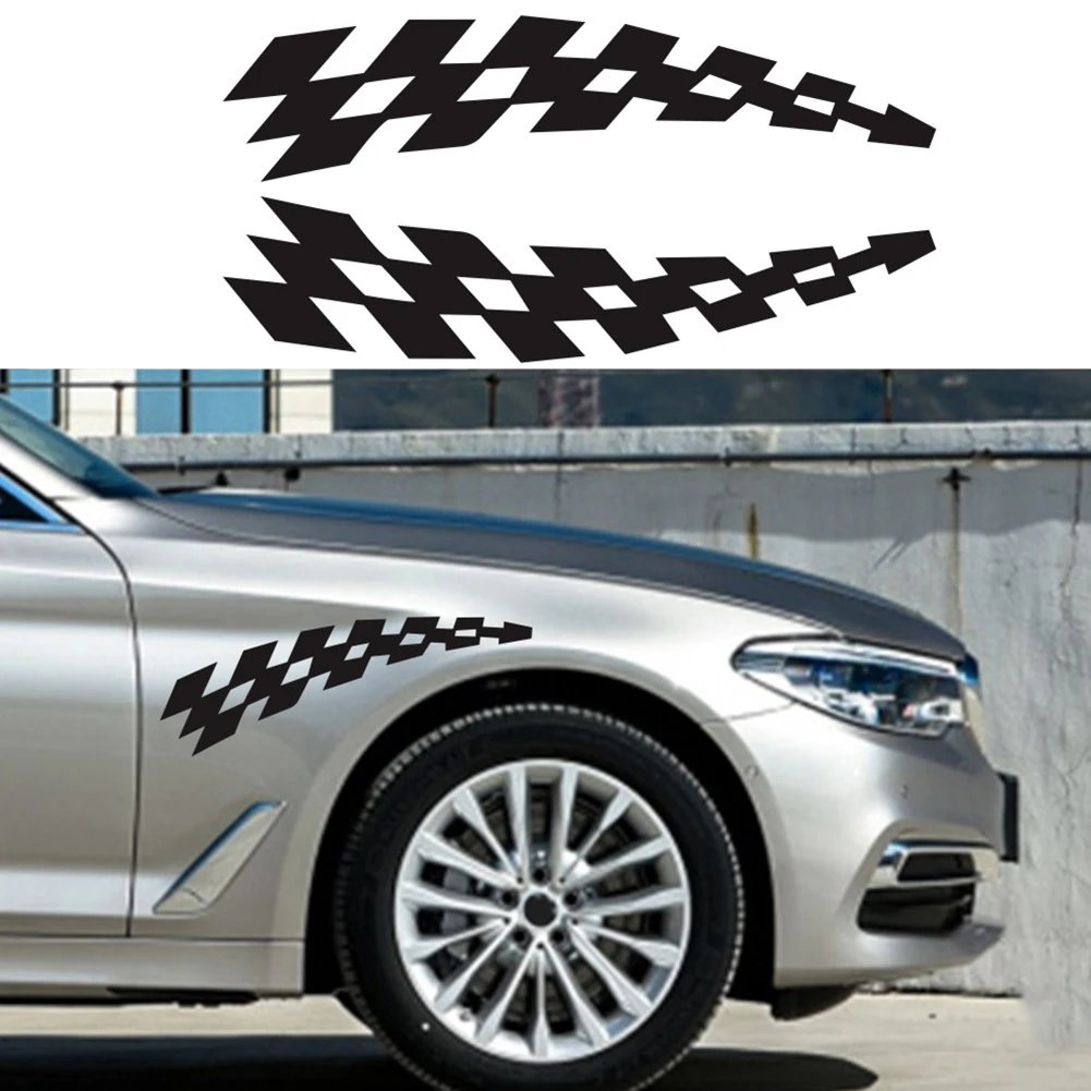 Accessories Car Stickers Eyebrow High Quality Vinyls Car Racing Flag Stickers Checkered Flags Decals Wheel Car For RV