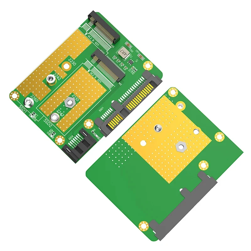 

Внешняя Плата расширения M2 SATA SSD, двойной M.2 B Ключ к двойному адаптеру SATA3.0, плата преобразователя, поддержка 2230 2242 2260 SSD M2 адаптер