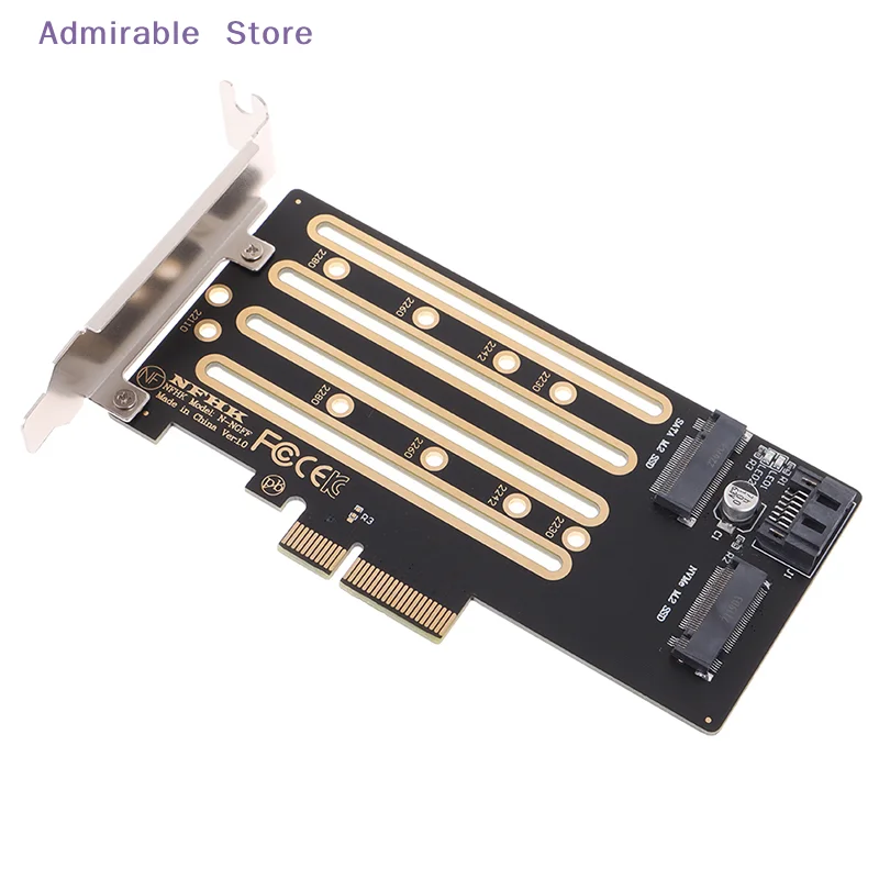 [W]Nvme m.2 SSD to PCIe 3.0 4.0 x4 adapter card SATA m.2 SSD to SATA 2 IN 1 adapter card