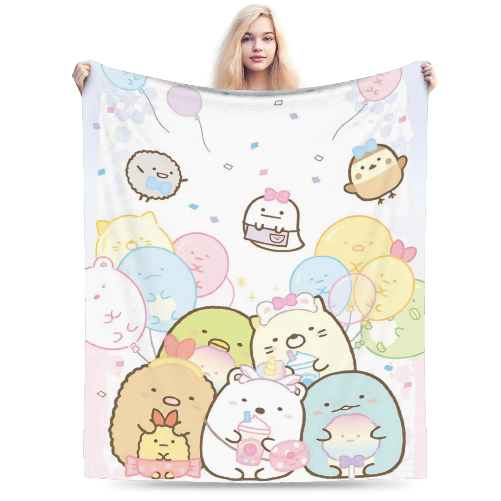 Sumikkos Gurashis Blankets Cute Cartoon Fleece Novelty Warm Throw Blanket for Home Restaurant  Winter