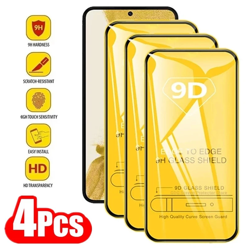 9D Screen Protector Tempered Glass For Samsung S23 S24 Ultra S22 S21 S20 FE S10e S10 Lite Note 20 10 Lite M52 M51 M32 A54 Glass