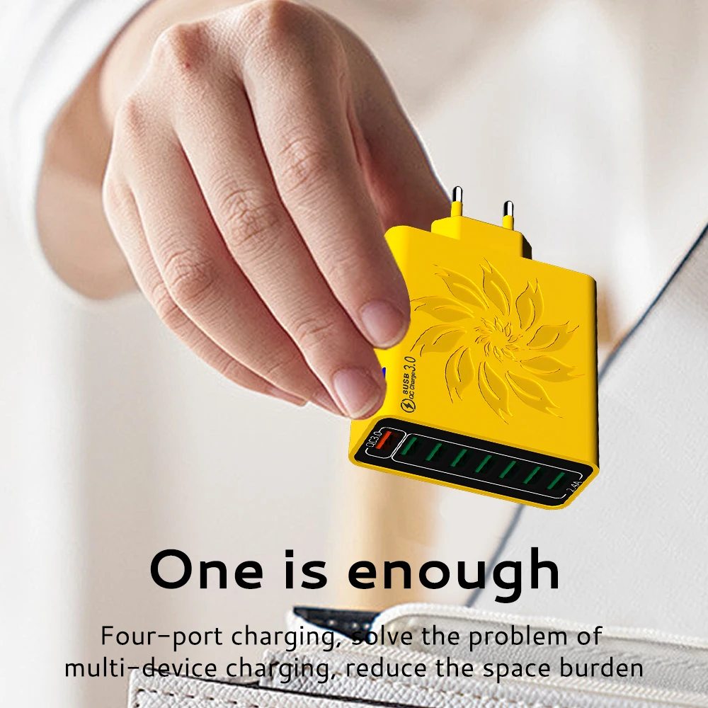8 Ports USB Charger Quick Charge EU US KR Plug 150W Fast Charger For Phone Adapter For iPhone Samsung