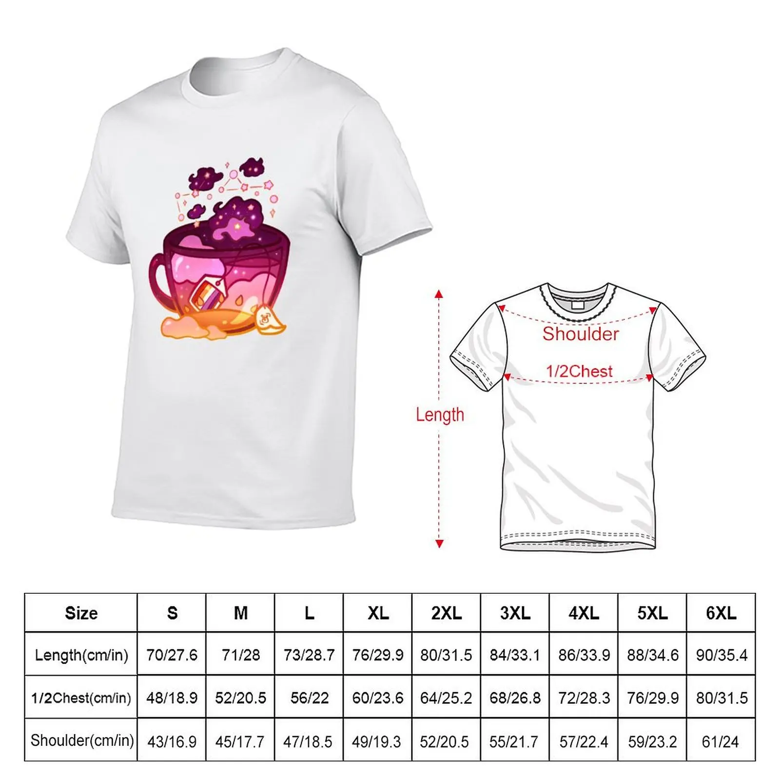 Pride Flag Teacup - Sunset Lesbian T-Shirt t shirts for man graphic tees man t shirts graphic T-Shirt