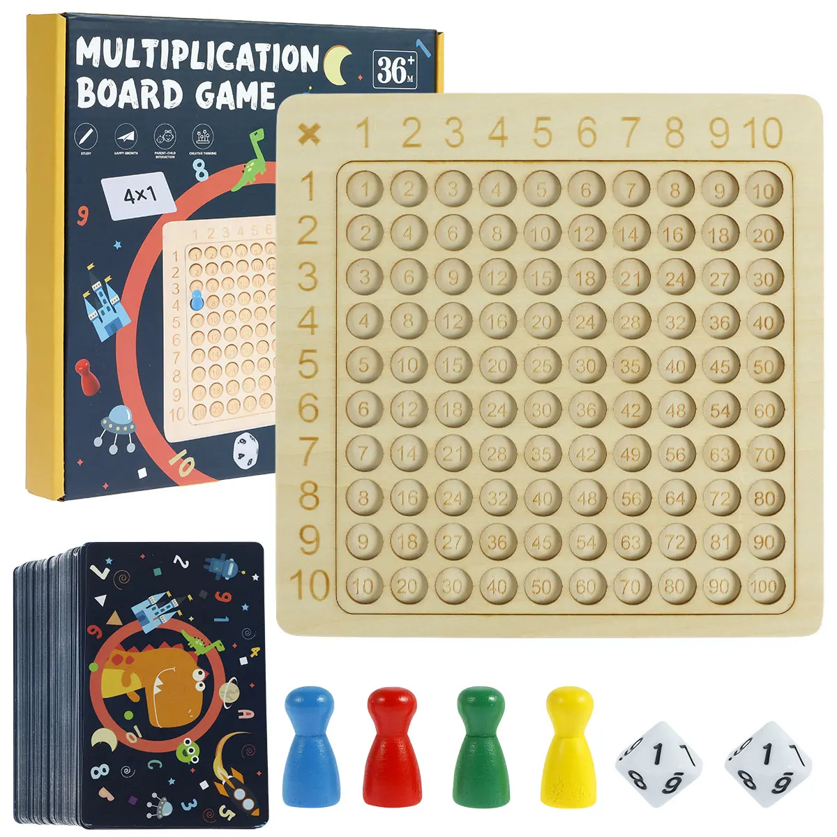 

Деревянная математическая доска для умножения Монтессори, детские игрушки для подсчета, двухсторонняя математическая настольная игра для дошкольников/подарок для малышей