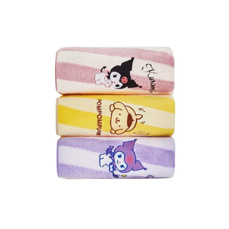 منشفة كورومي ذات علامة تجارية مشتركة من Miniso Sanrio، منشفة كول لومي بودنغ للكلاب المطرزة لغسل الوجه، عشب الوجه