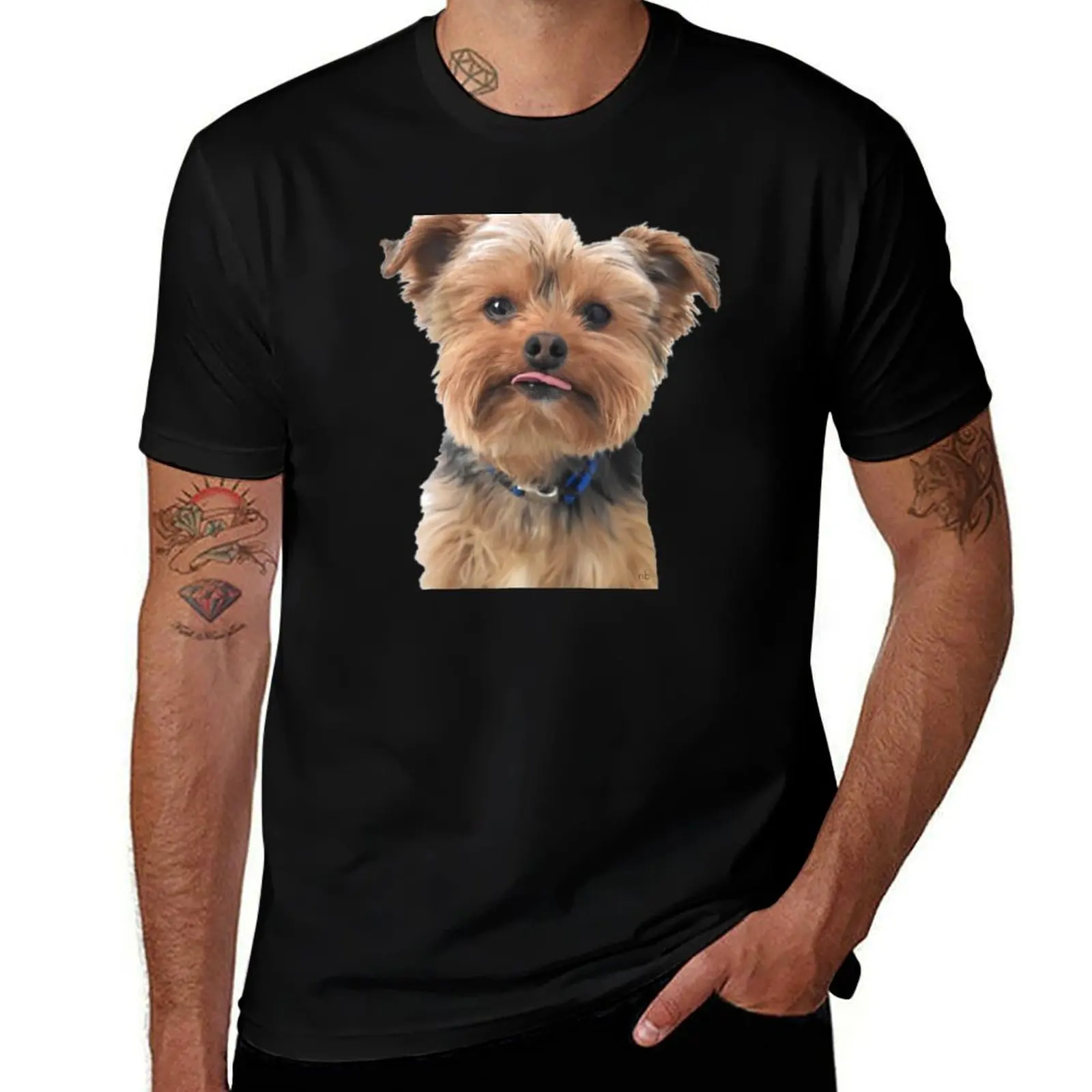 

Футболка Yorkie Sticking Tongue Out Dogs, быстросохнущая топпинг для мальчика, облегающие футболки для мужчин