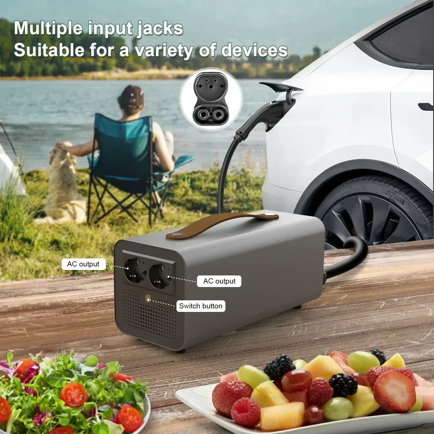 2025 New Portable Charger Station Supercharger 5kw for Tesla Model s X3 and Y V2L Discharger