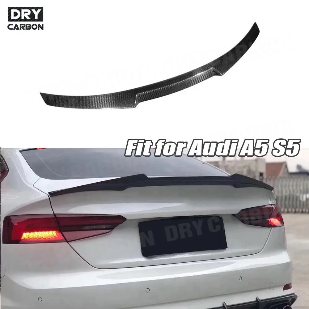 

Carbon Fiber Rear Spoiler for Audi A5 S5 Sedan Coupe Spoiler 2017 2018 2019 M Style Trunk Trim Boot Lid Wings FRP Car Styling