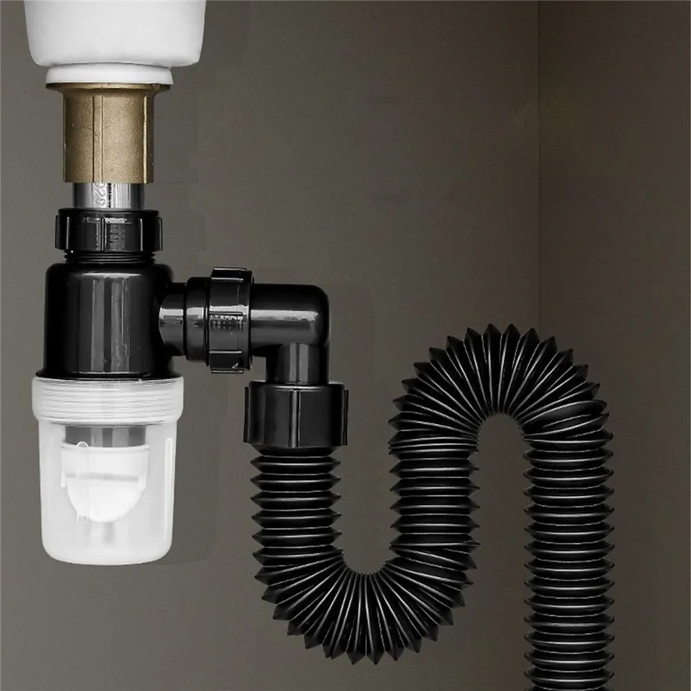 1Pcs Durable Washbasin Pipeline Anti-Odor Deodorant Kitchen Bathroom Accessories Sink Hose Sink Drain Pipe Sewer Pipe Plumbing