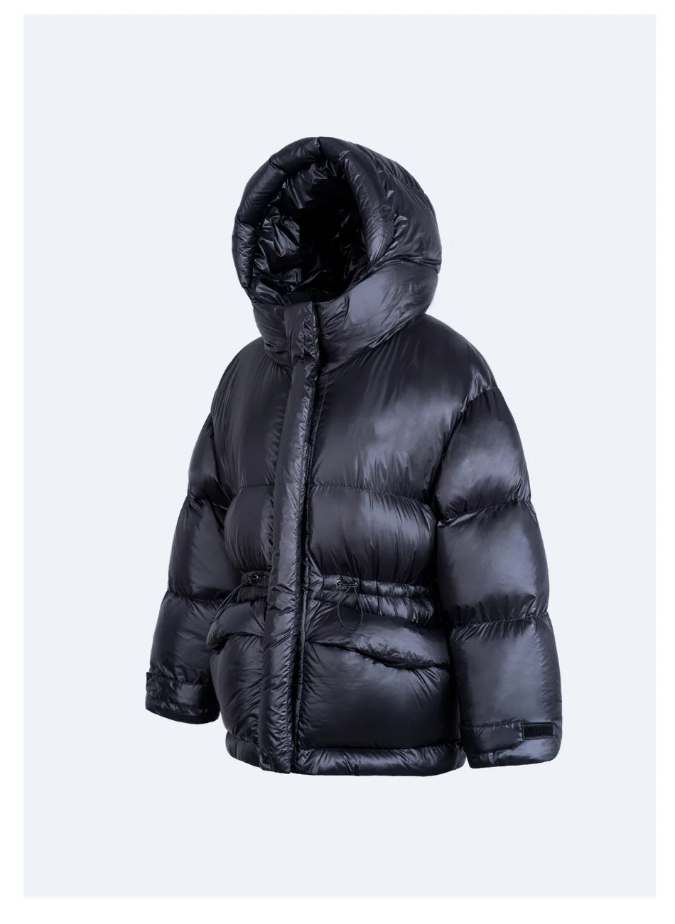 2023 Winter New Women White Duck Down Down Coat Hooded Slim Fit Short Jacket Warm Girls Snow Wear Overcoat Korean Women Parka